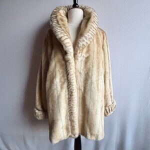 Champagne Beige Faux Fur Coat Jacket